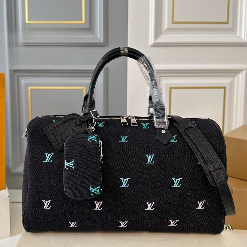 L0vis Vvtt0n Keepall Bandoulière Black Denim 40Cm