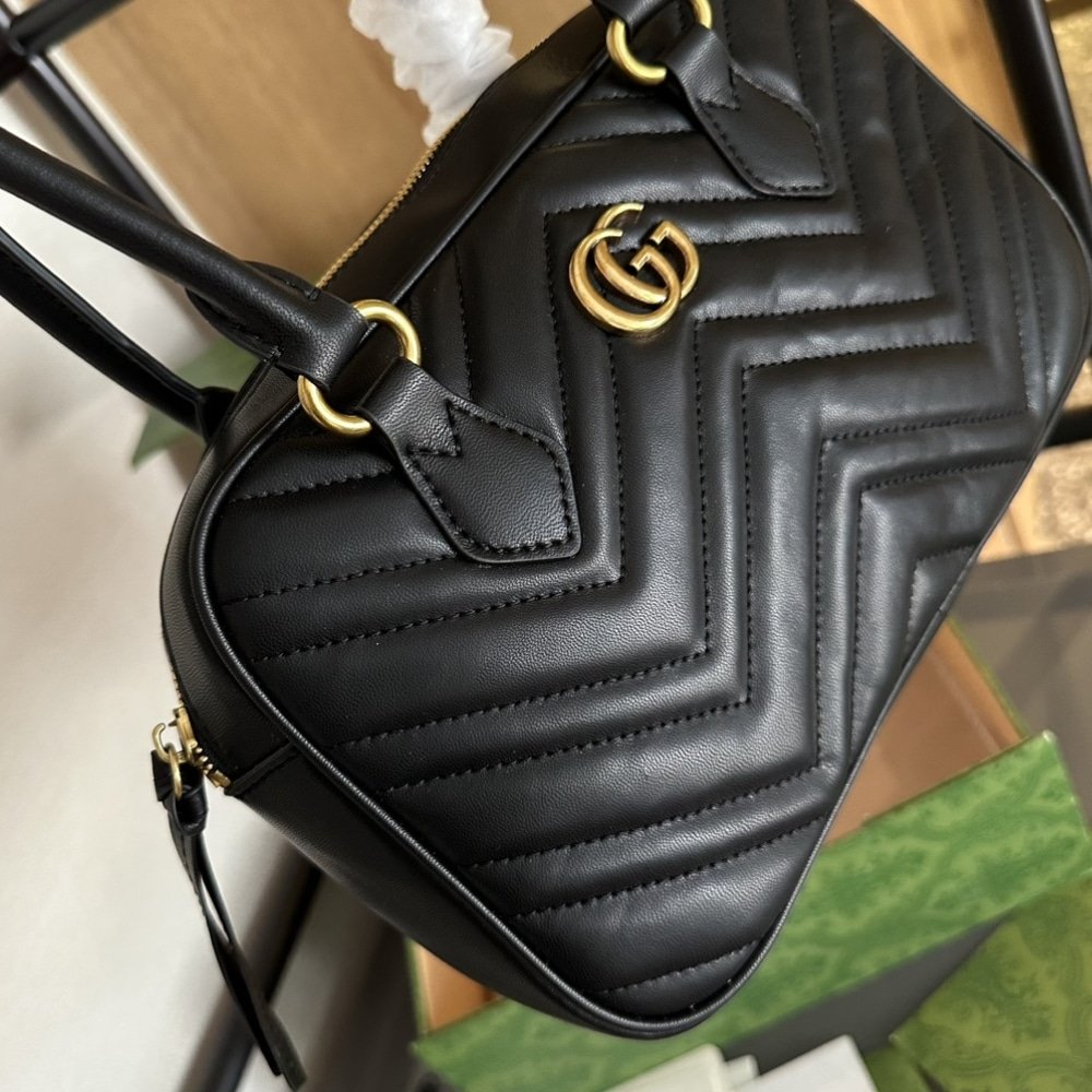 Gvc*1 Marmont Small Top Handle Bag Black 25Cm 795199 Aabzb 1000
