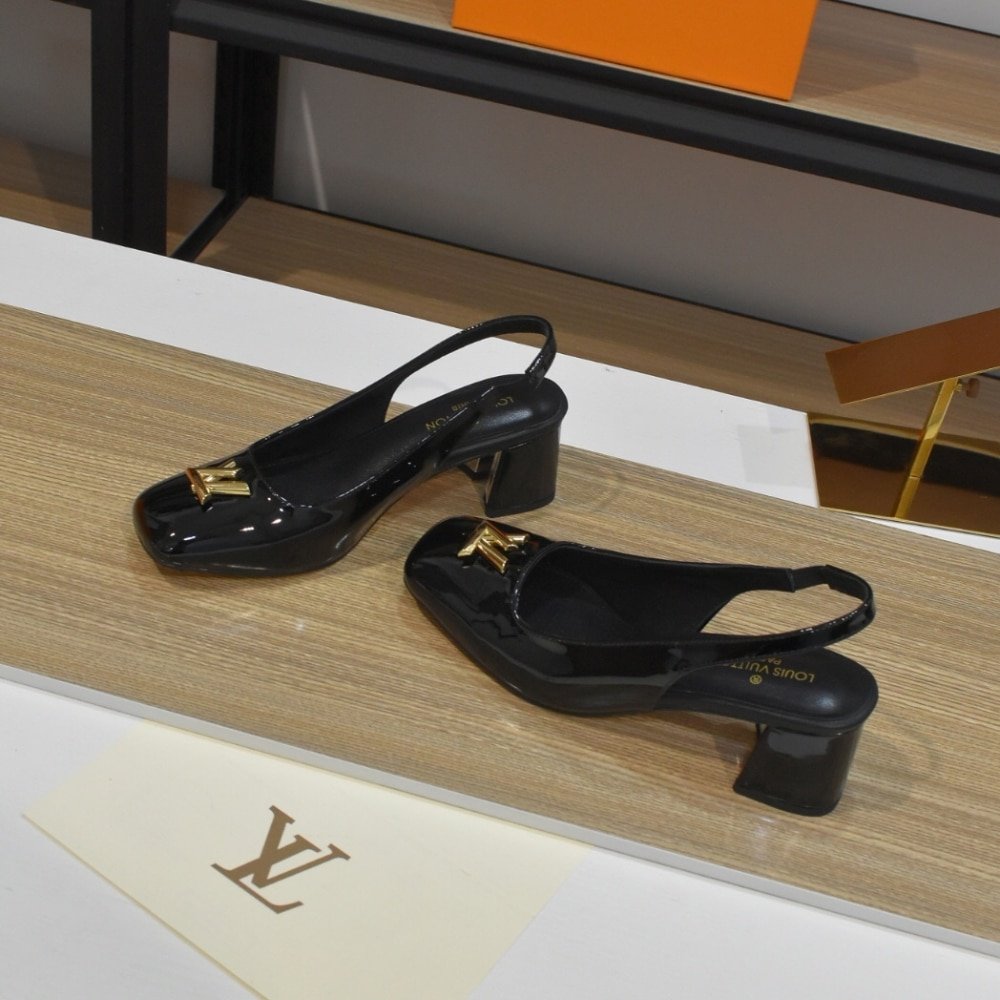 L0vis Vvtt0n Swing Slingback High Heels Black 1Aguc8