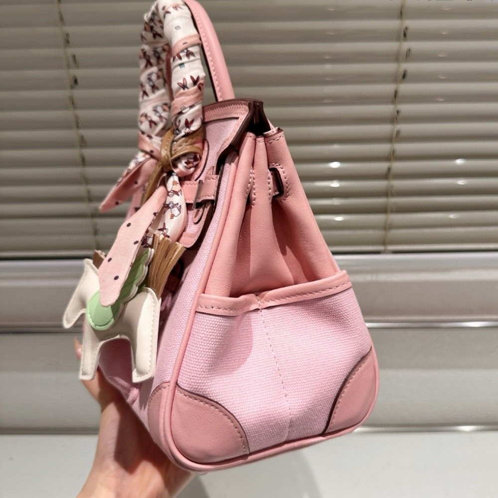 H**me5 Birkin 25 Cargo Travel Bag Pink 25Cm