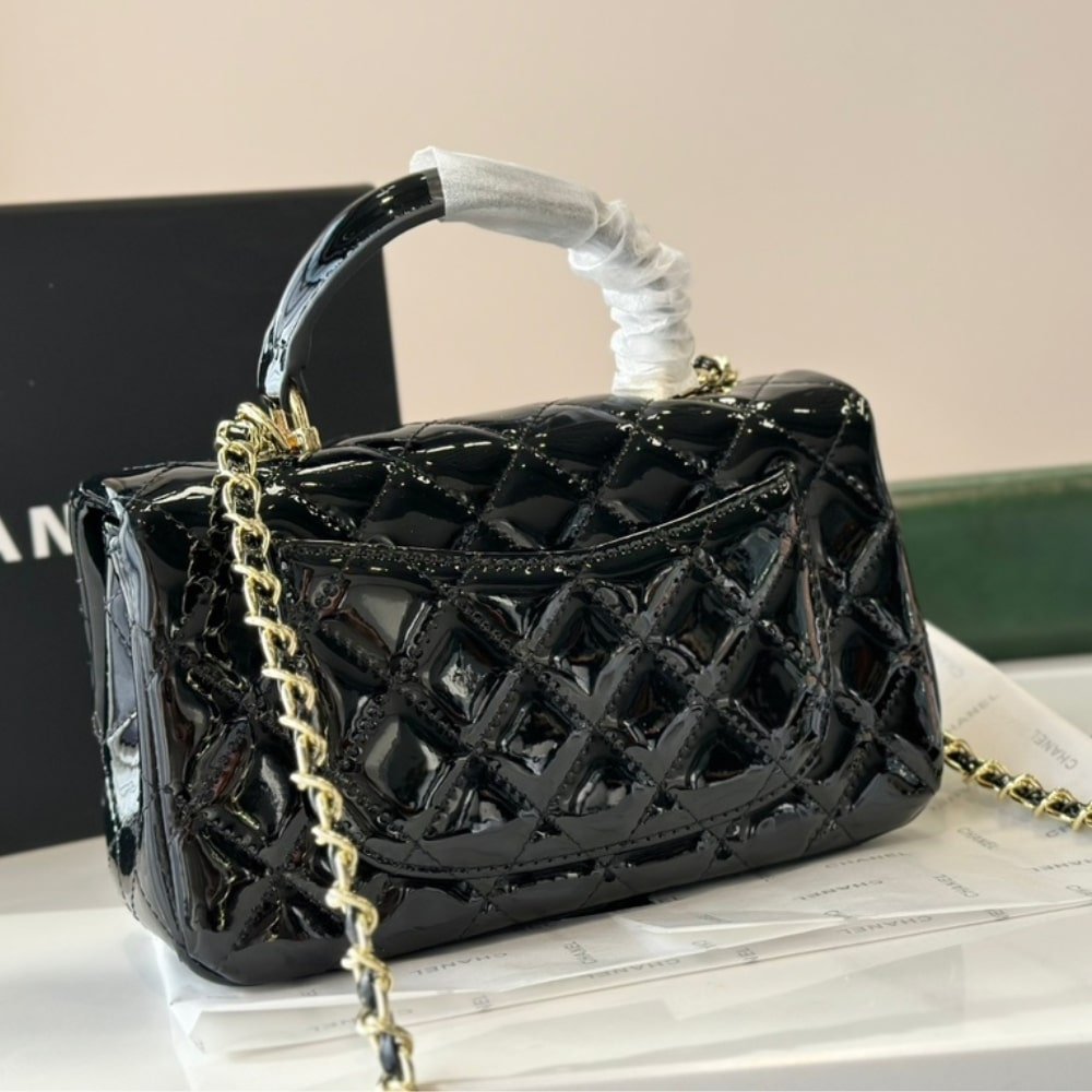 Ch**el Mini Classic Handbag With Top Handle Black 20Cm As2431 B18237 94305