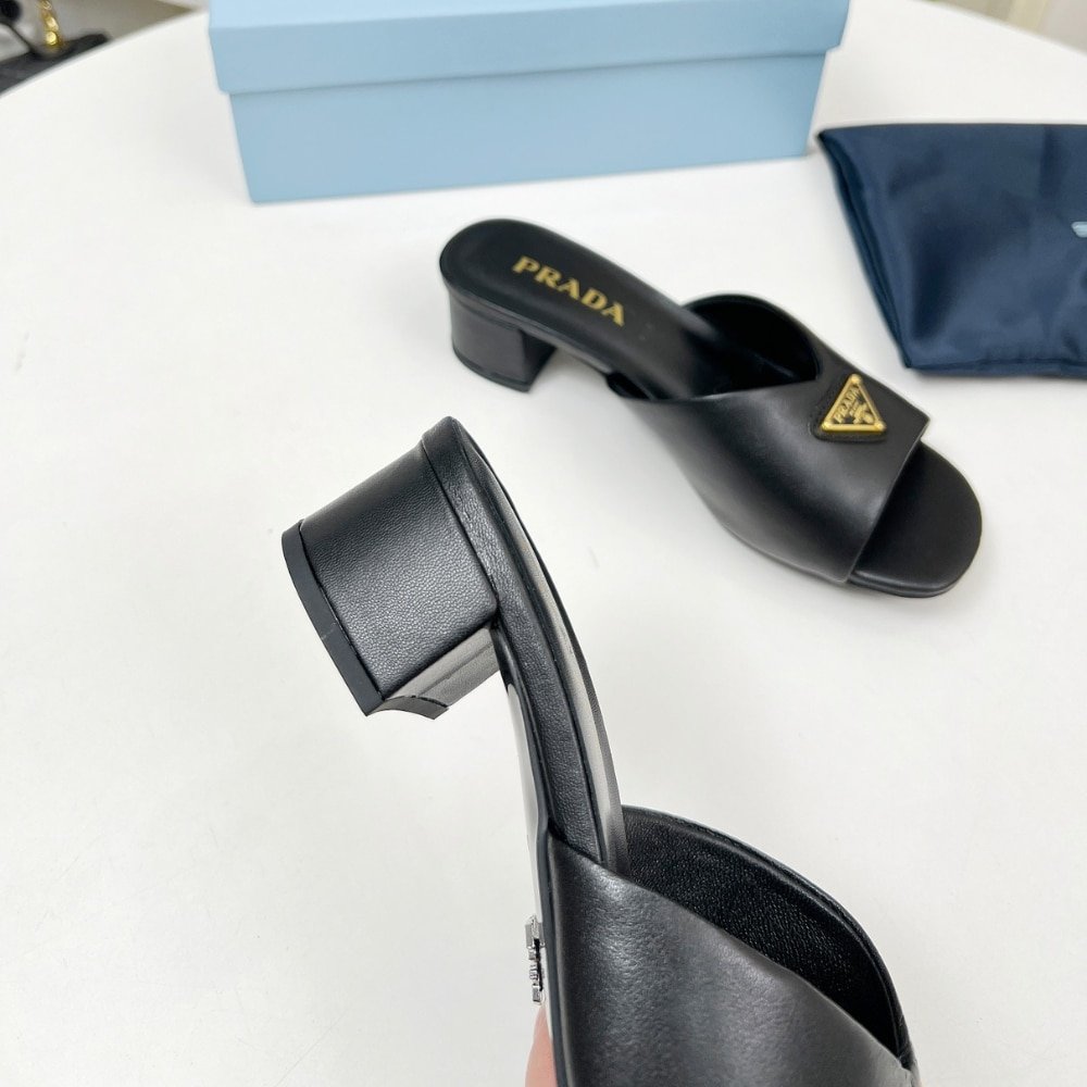 Pra*a Padded Nappa Leather Sandals Black 1Xx711 2Dl8 F0002 F A035