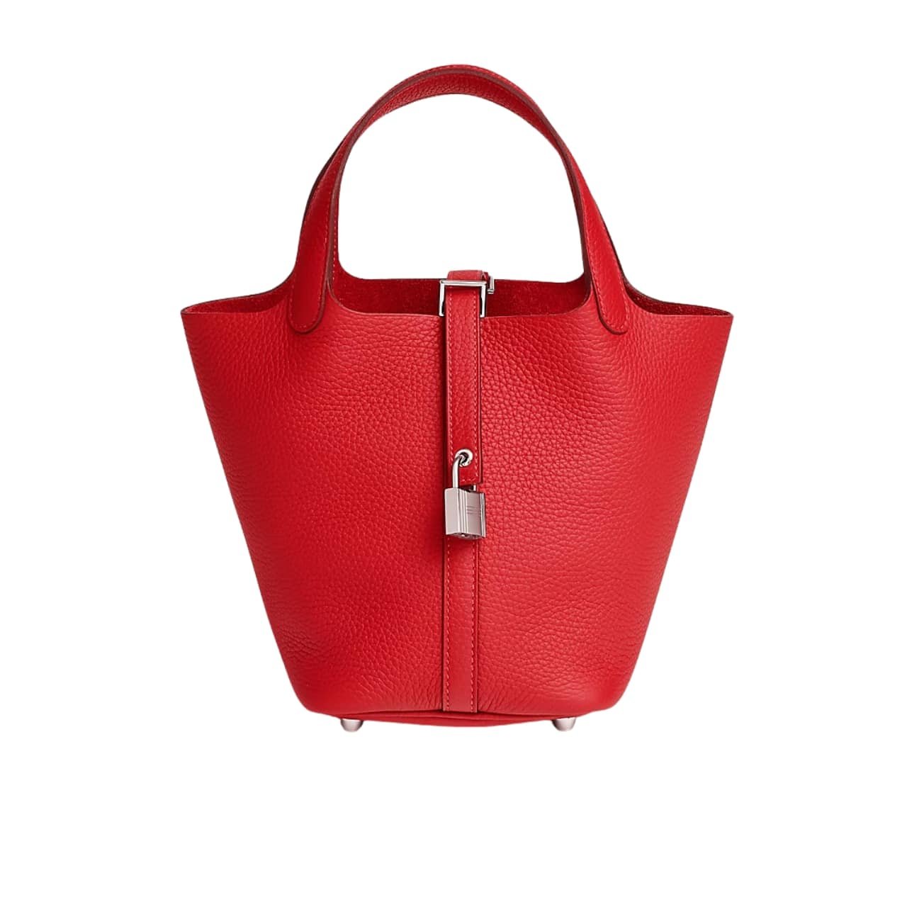 H**me5 Picotin Lock 18 Bag Red With Silver 18Cm