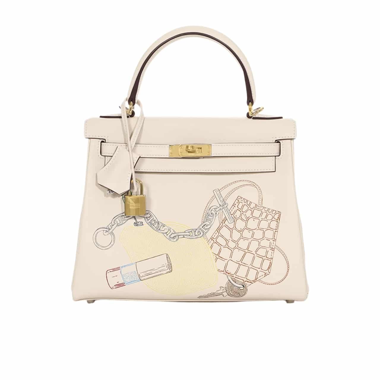 H**me5 Kelly 25 Retourne In And Out Nata Swift Palladium Hardware 25Cm