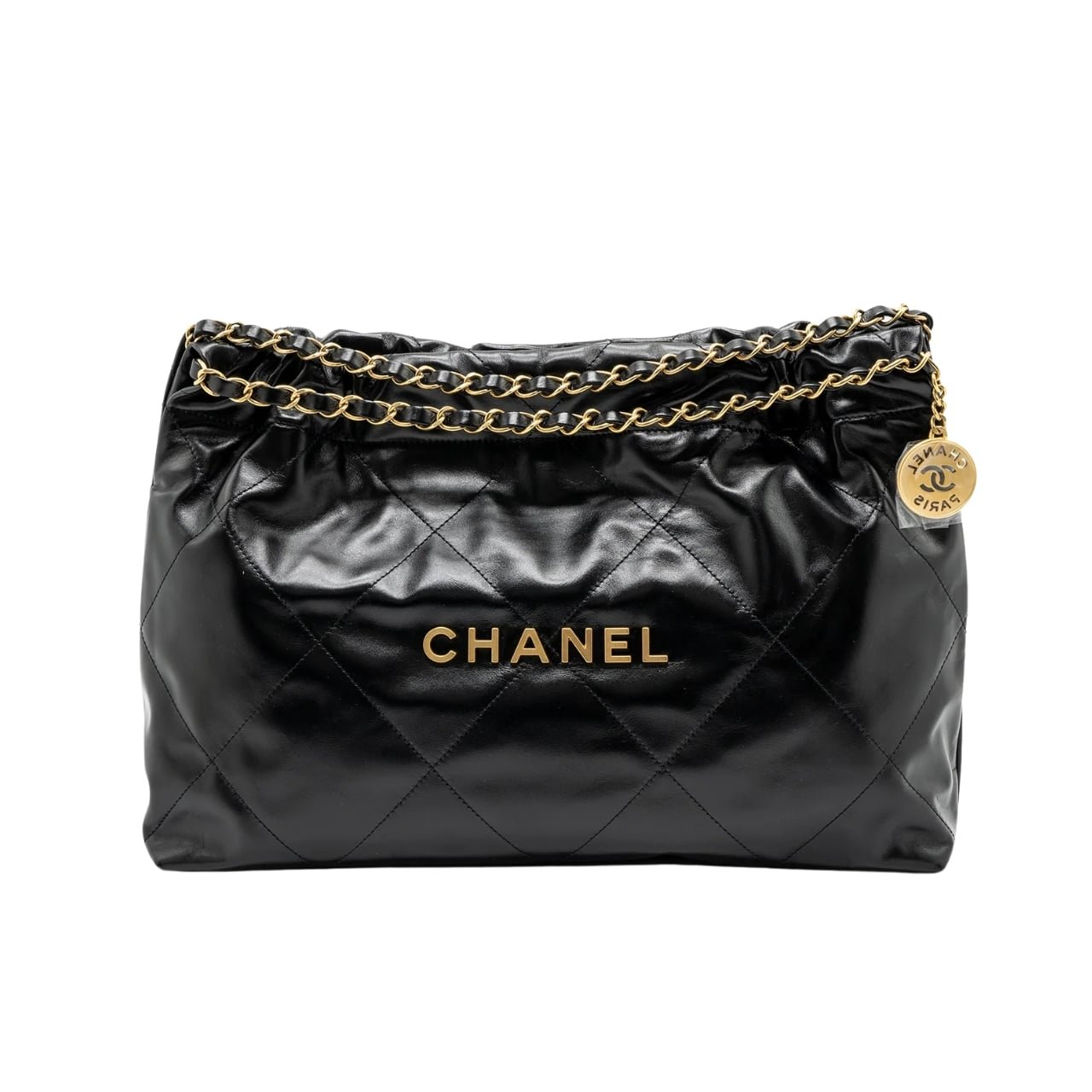 Ch**el 22 East West Bag Leather Black 39Cm