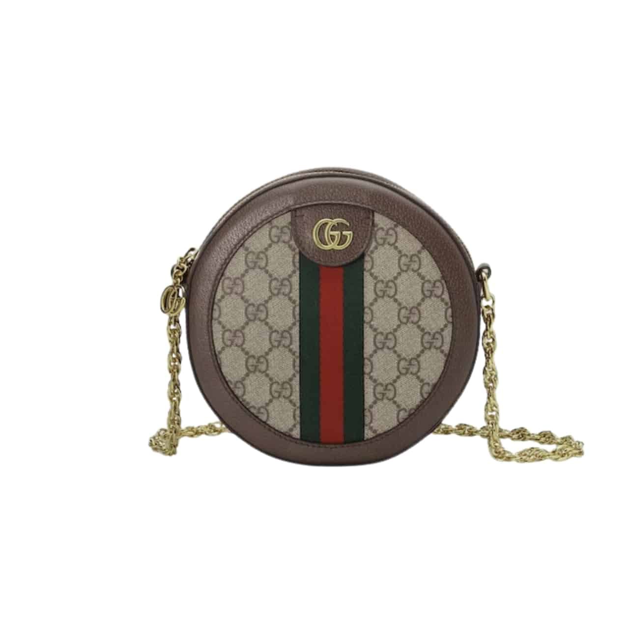 Gvc*1 Ophidia Mini Gg Round Shoulder Bag Beige 18Cm 550618 96I3B 8745