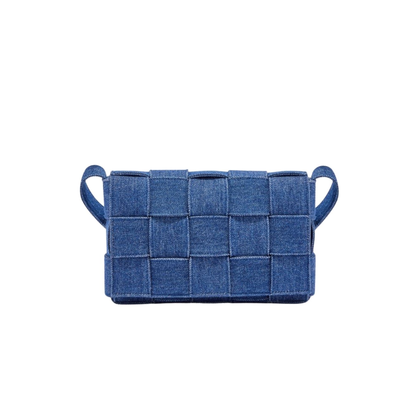 B0tt*ga Ven*ta Cassette Intrecciato Denim Bag Blue 25Cm