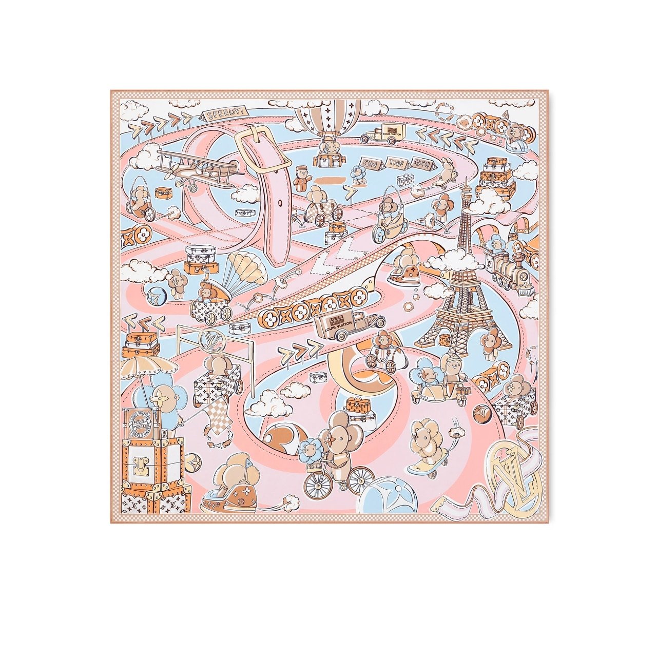 L0vis Vvtt0n Vivienne 90 Speedy Square Silk Scarf Light Pink 90Cm M79155