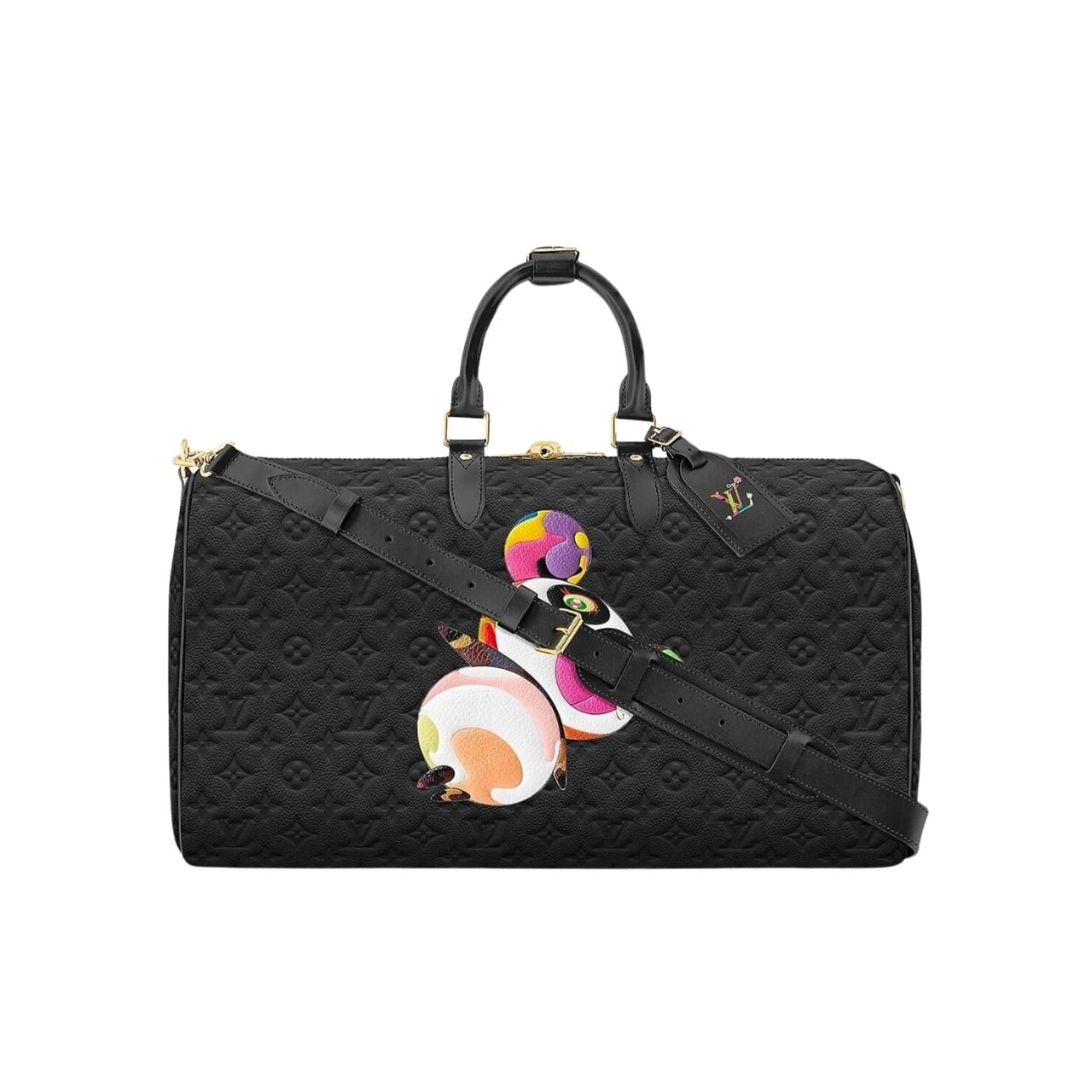 L0vis Vvtt0n X Takashi Murakami Keepall Black 45Cm M13761