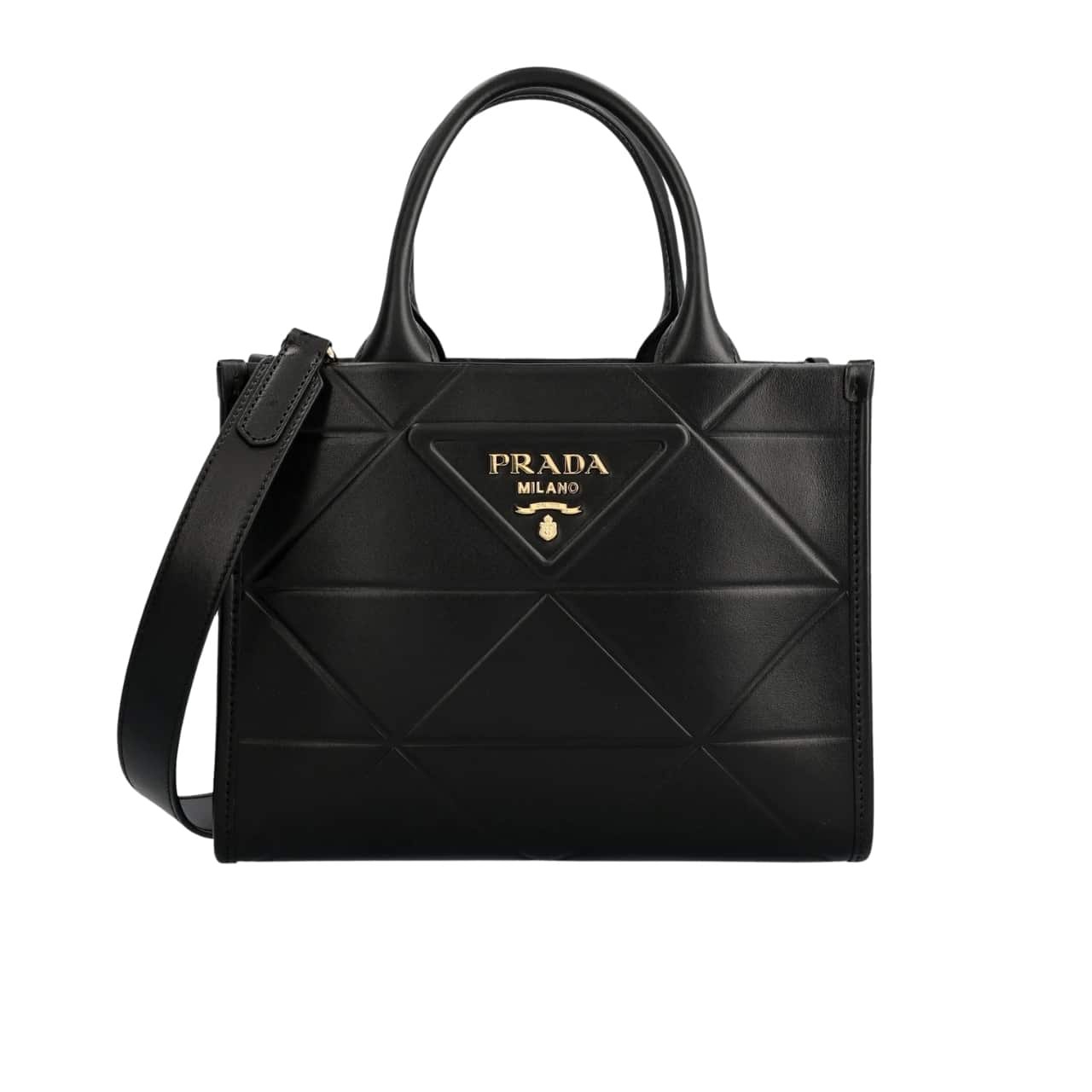 Pra*a Small Symbole Bag With Topstitching Black 28Cm 1Ba379 Ask F0002 V Oco