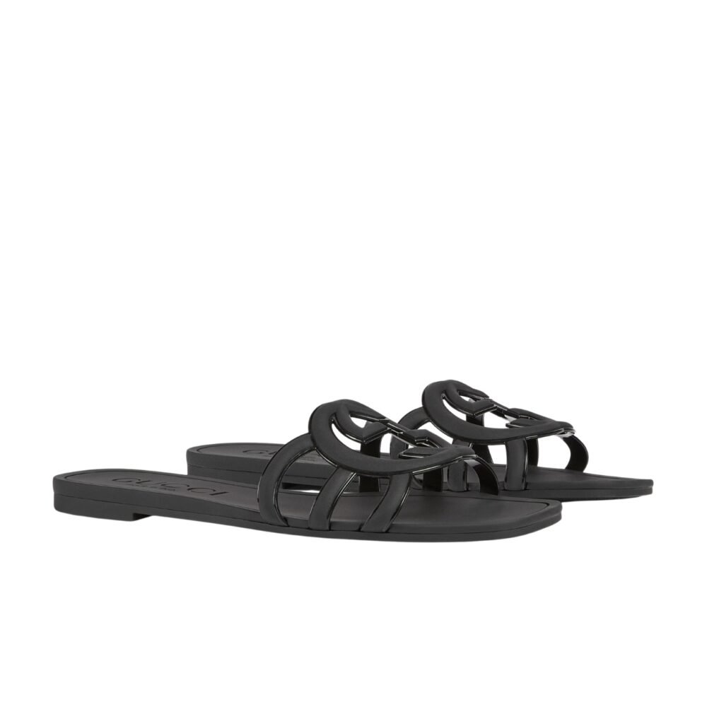Gvc*1 Women’S Interlocking G Slide Sandal Black ‎780307 J8700 1000