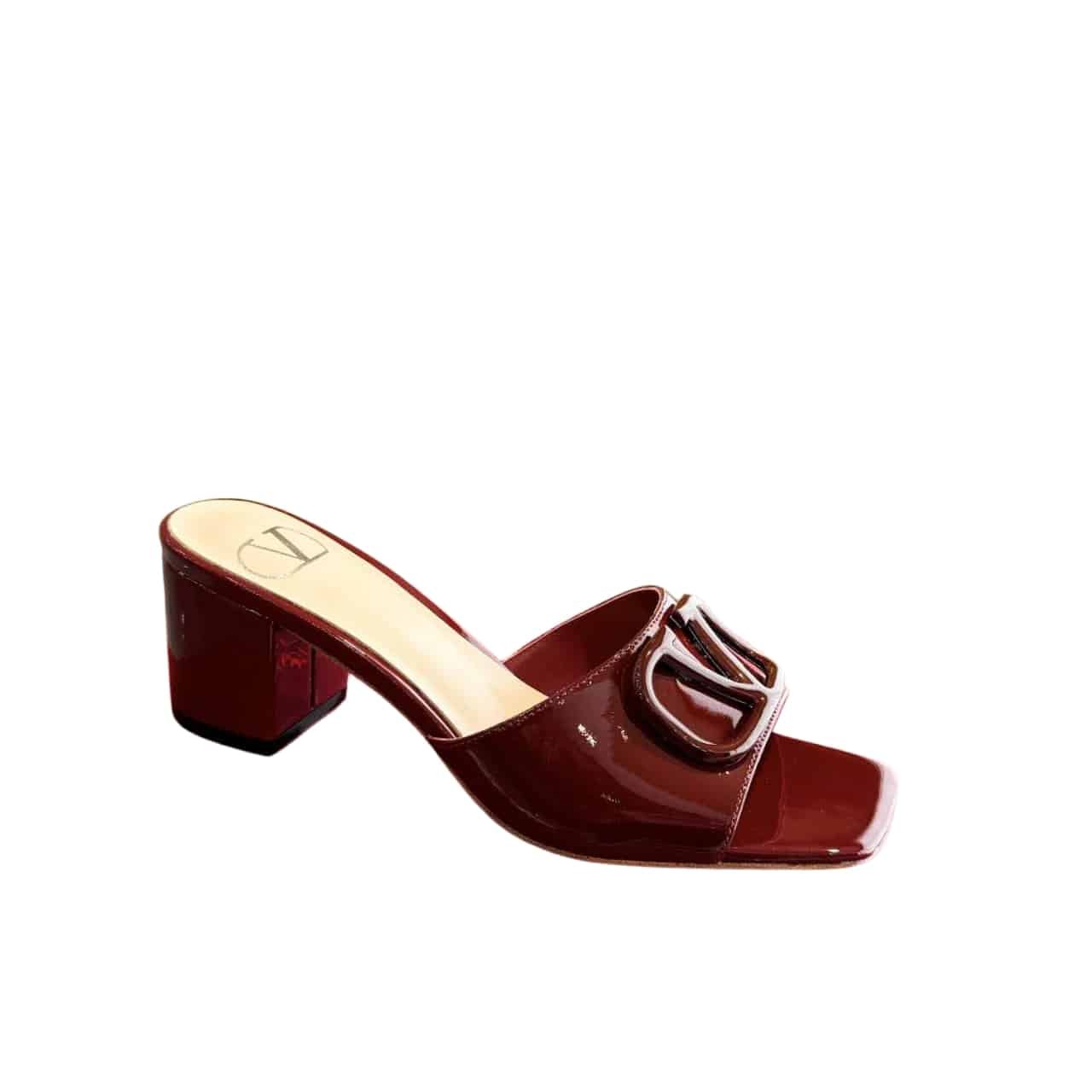 Va1e*ntin0 Vlogo Signature Slide Sandal Burgundy