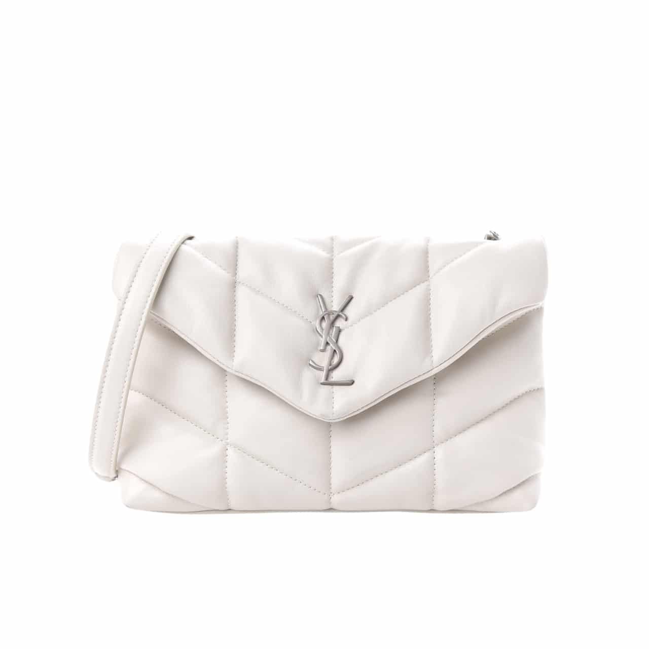 Sa1nt Lau*nt Loulou Small Chain Bag In Matelassé Y White Silver 29Cm 494699Dv7269207