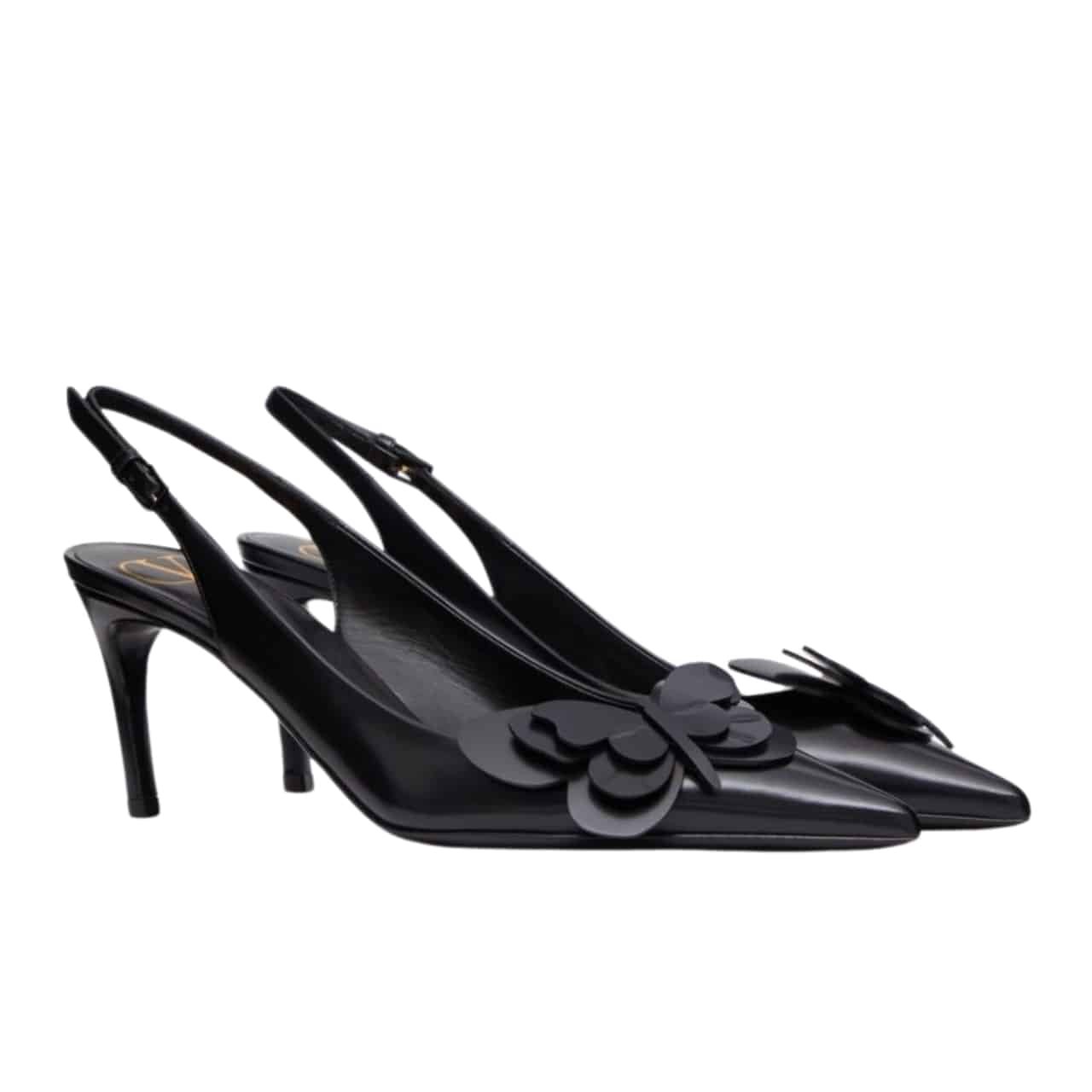 Va1e*ntin0 Garavani Papier Phalène Slingback Pumps Black