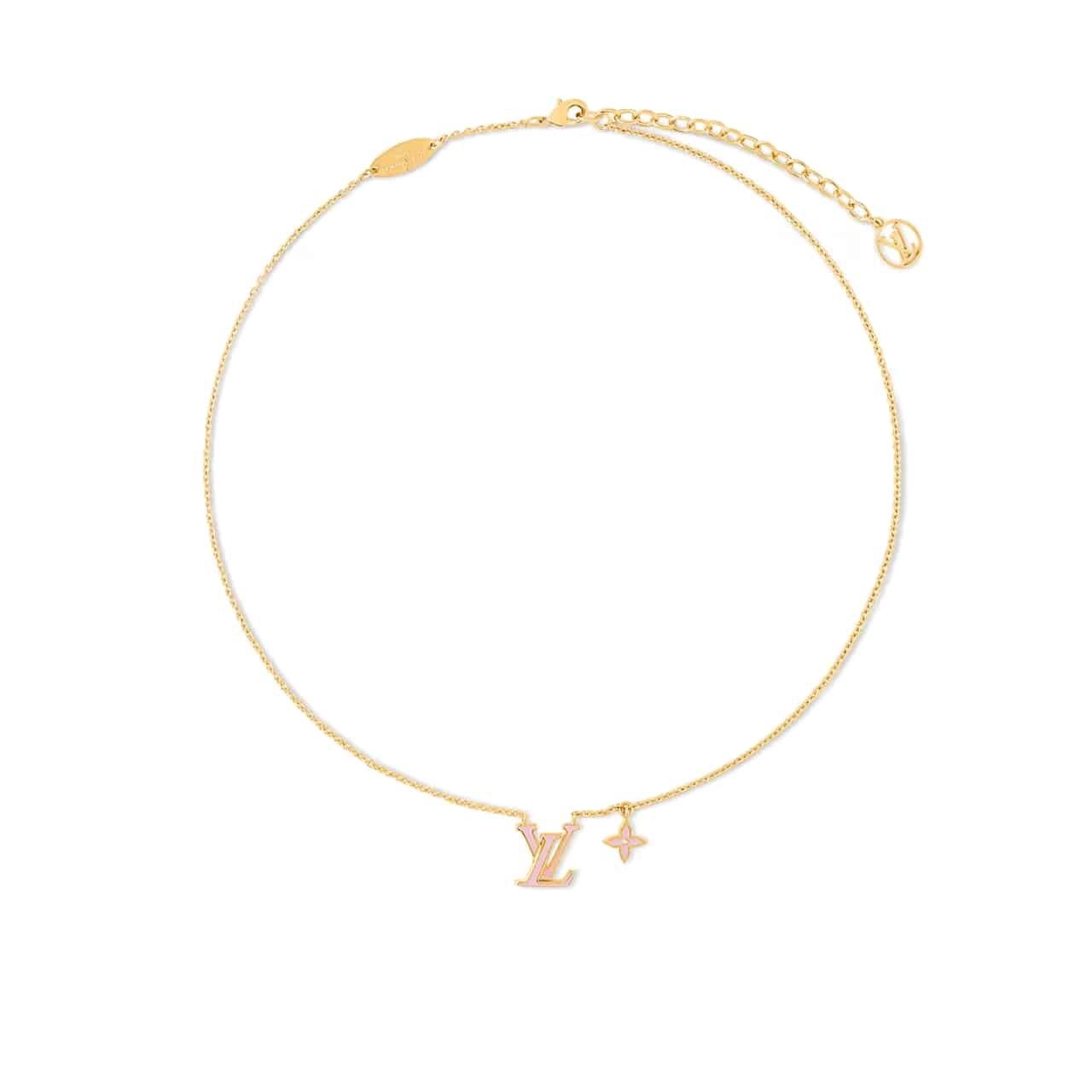 L0vis Vvtt0n Lv Iconic Enamel Necklace Pink M01215