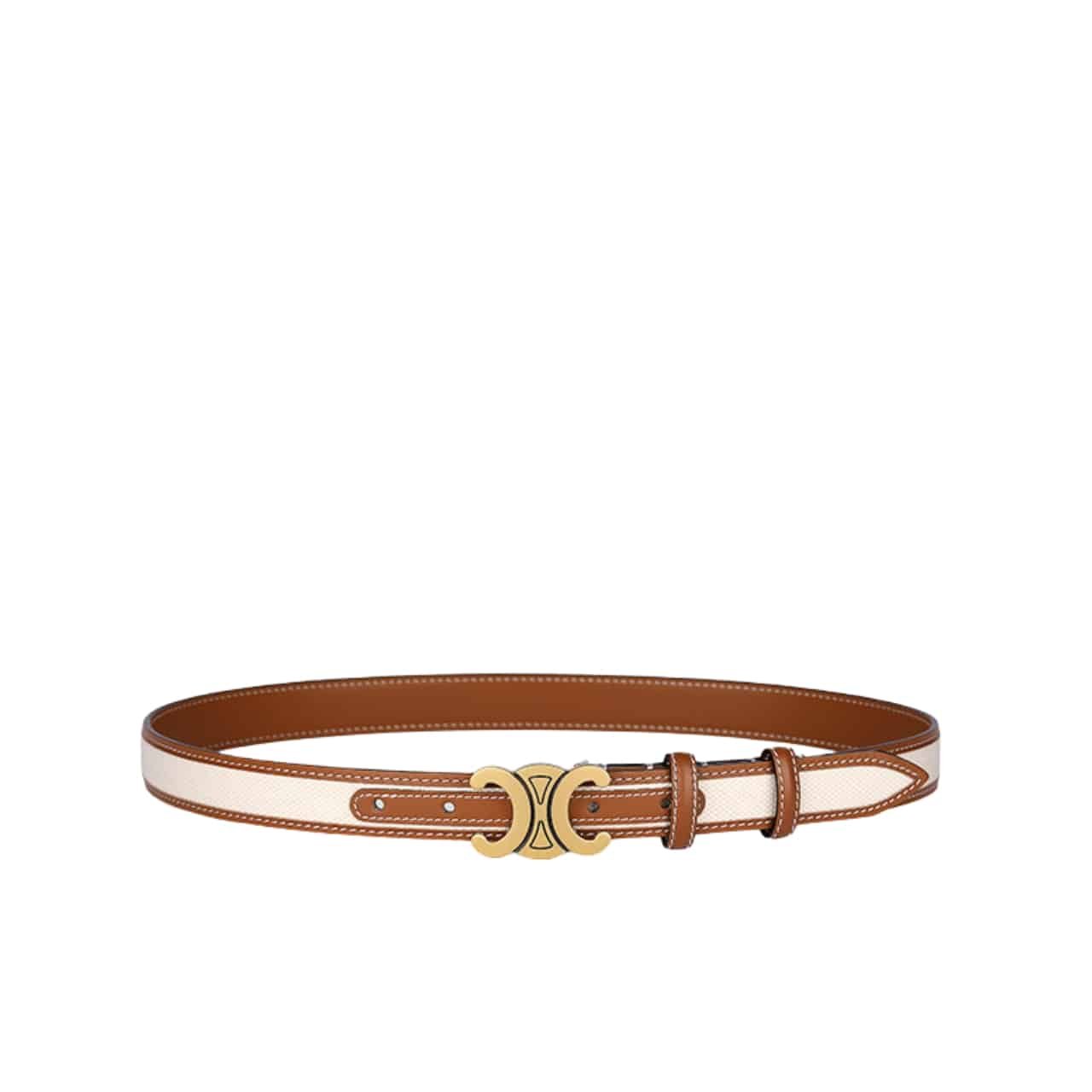 Ce1i*e Women Medium Triomphe Belt In Textile And White 25Mm
