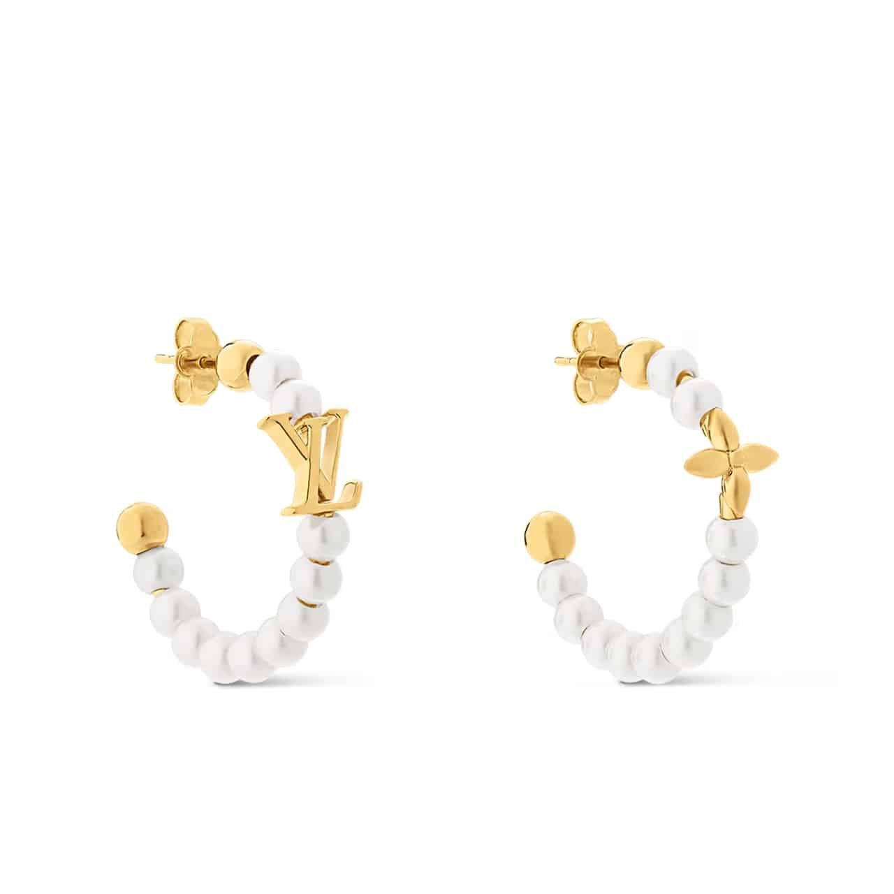 L0vis Vvtt0n My Lv Pearl Earrings Gold M01988
