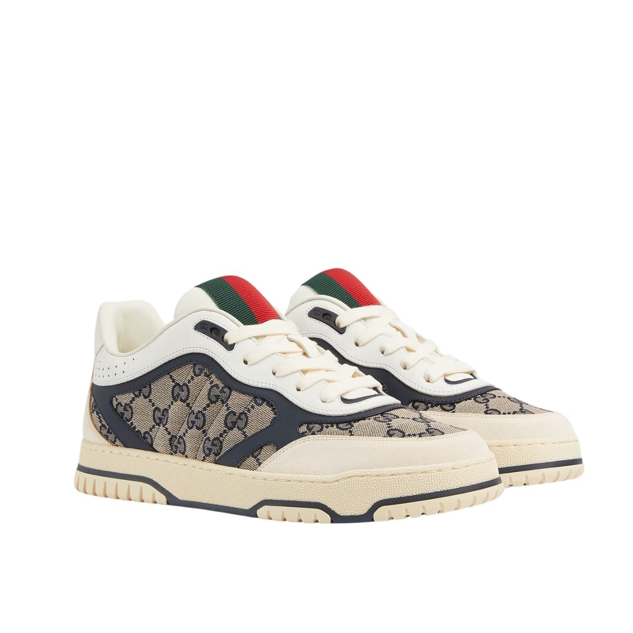 Gvc*1 Women’s Re Web Sneaker Original Gg Canvas Beige And Blue ‎787476 Aadhw 9552