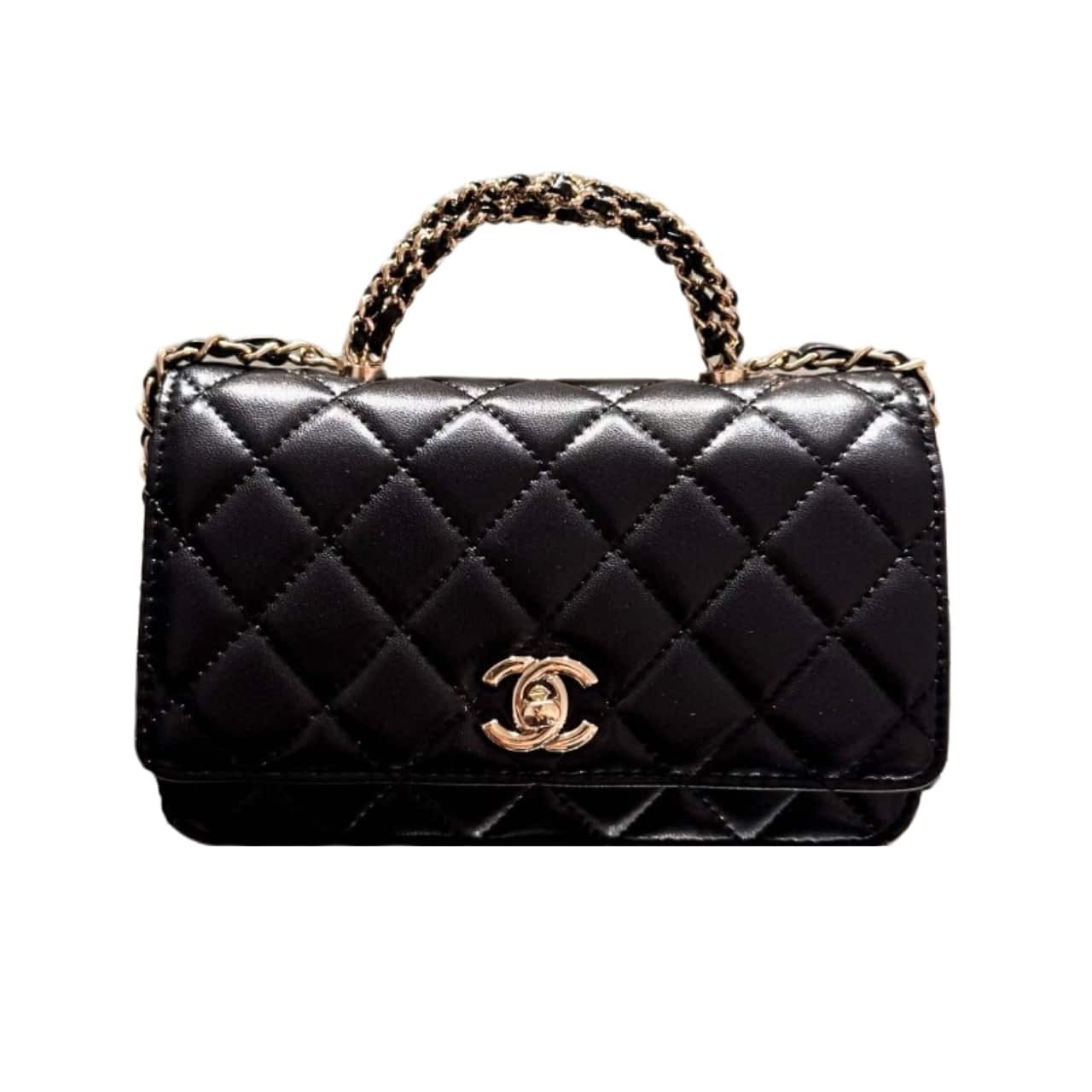 Ch**el Classic Mini Flap With Chain Handle Black 19Cm