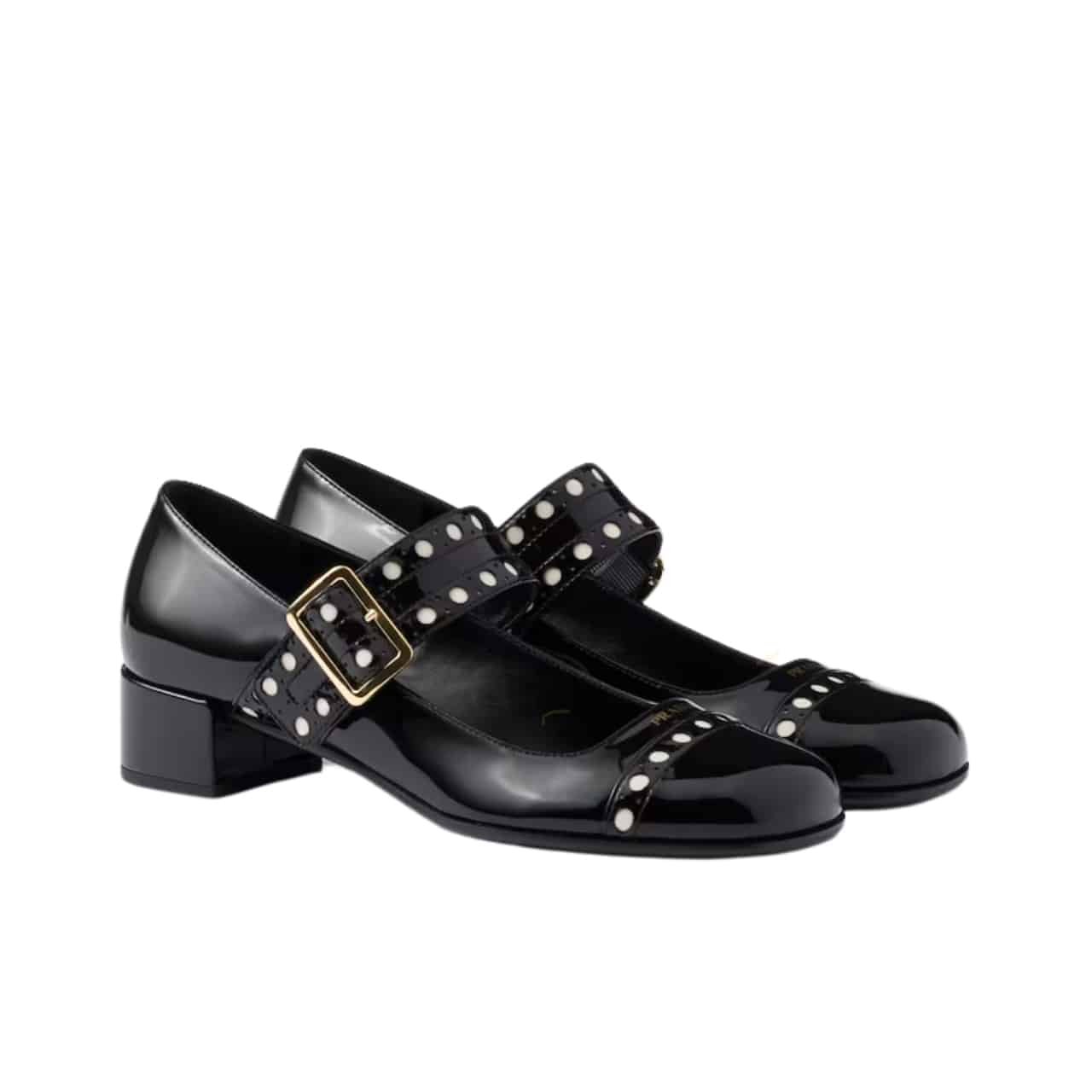 Pra*a Patent Leather Mary Jane Pumps Black 1I816N 069 F0002 F 035