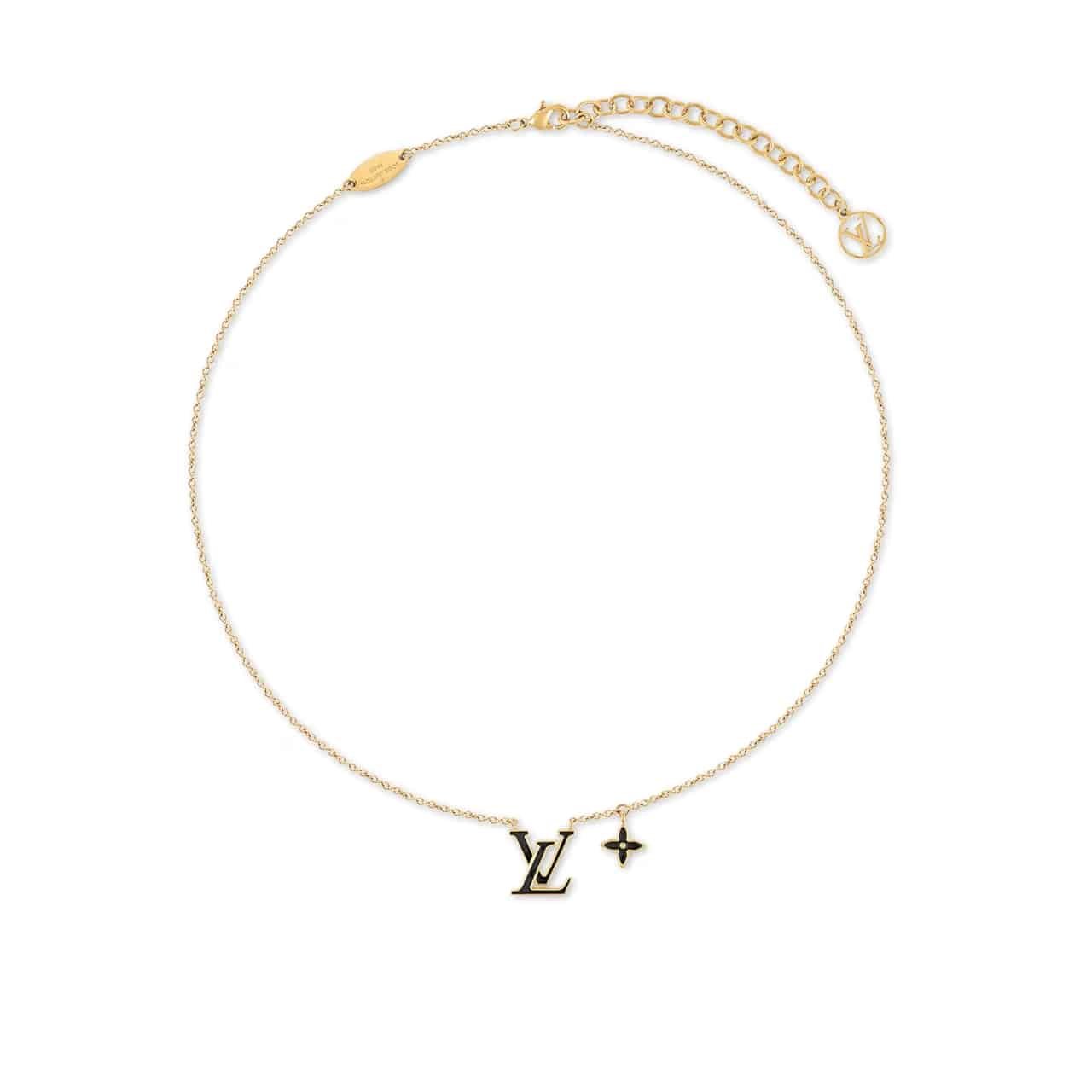 L0vis Vvtt0n Lv Iconic Enamel Necklace Black M02147