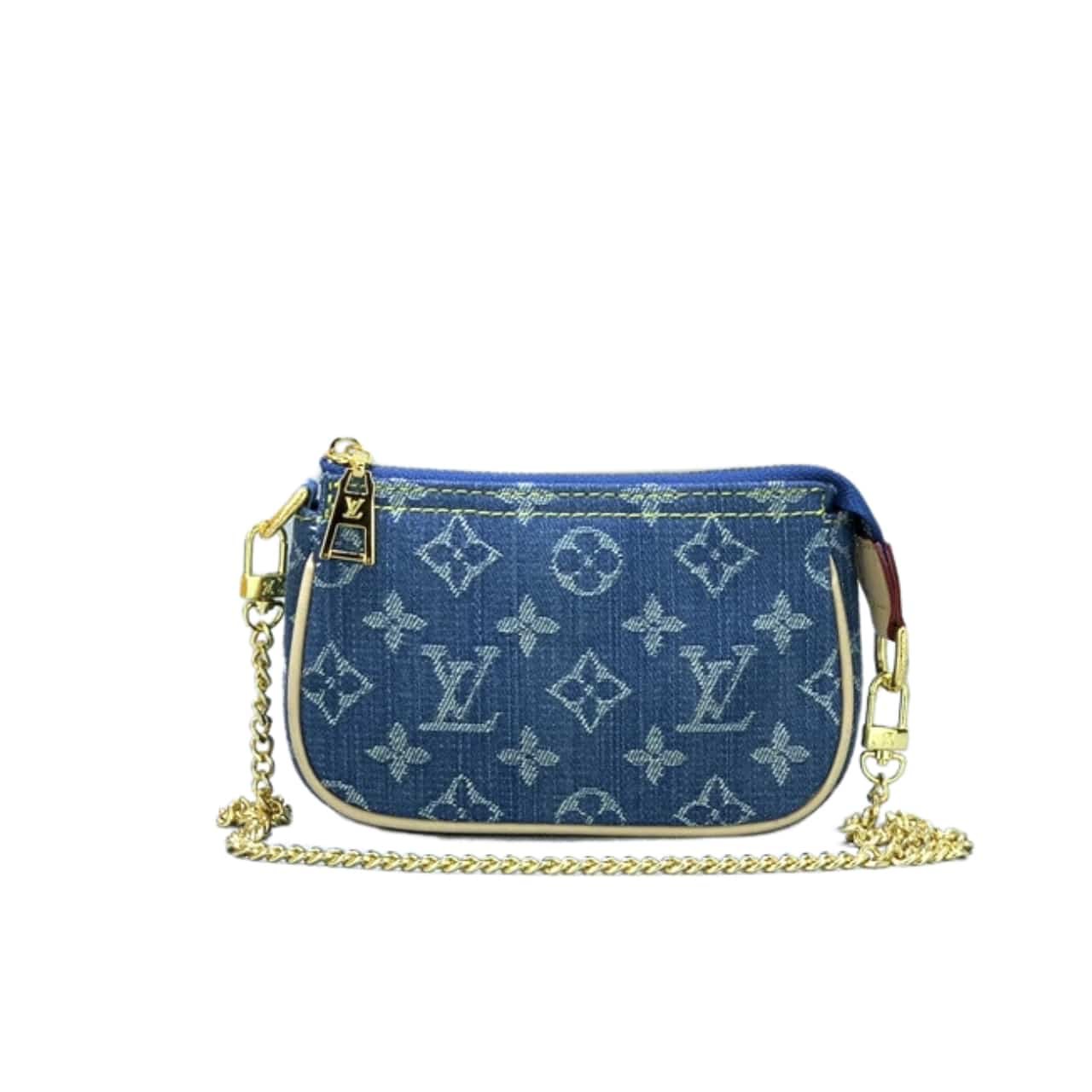 L0vis Vvtt0n Mini Pochette Accessoires Monogram Denim Blue 10Cm M82960