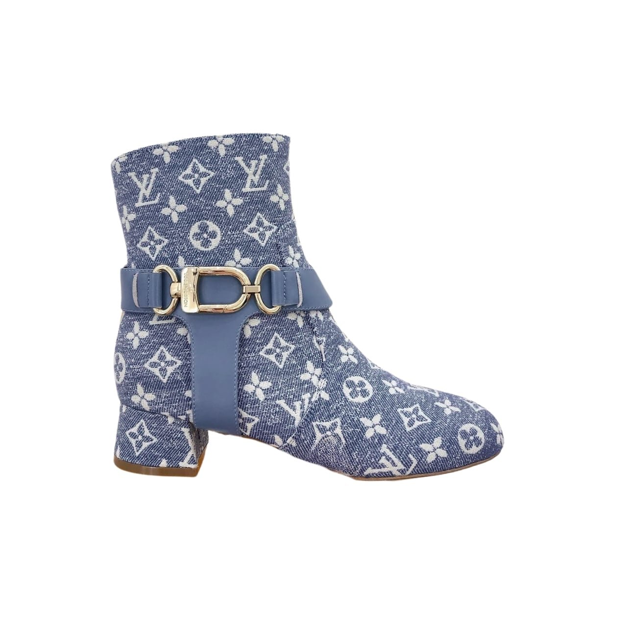 L0vis Vvtt0n Westside Flat Ankle Boot Monogram In Light Blue