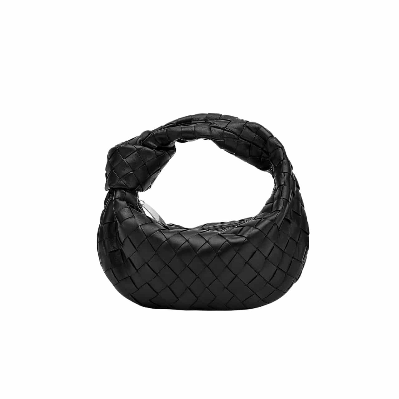 B0tt*ga Ven*ta Jodie Intrecciato Leather Handle Bag Black 27Cm 690225Vcpp01229