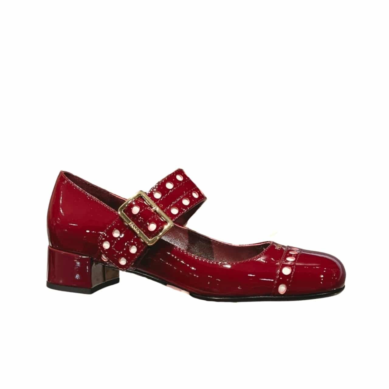 Pra*a Patent Leather Mary Jane Pumps Red