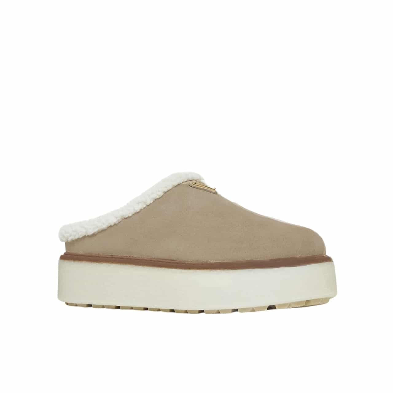Pra*a Suede Mules Beige 1S715Nfzg50X0O