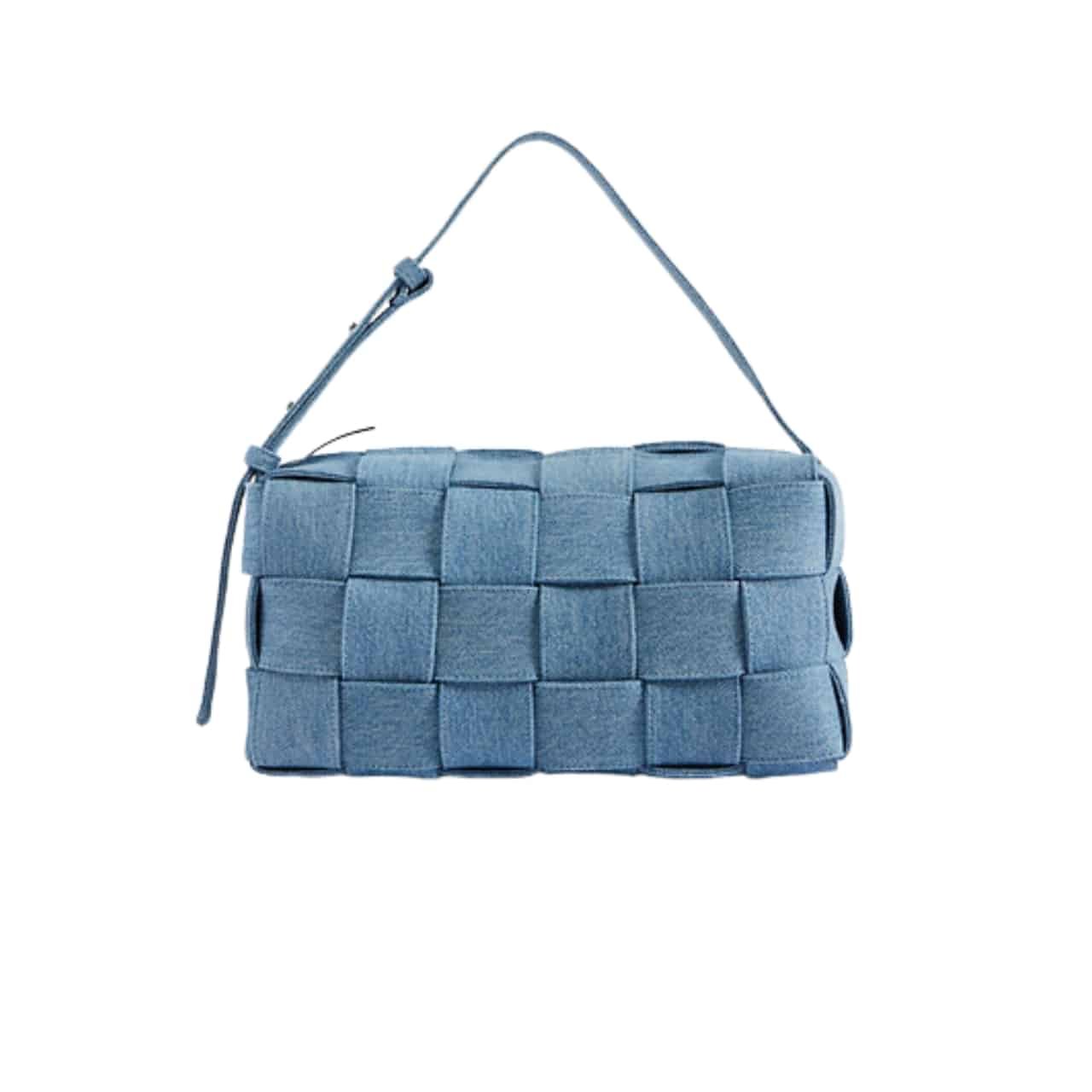 B0tt*ga Ven*ta Brick Cassette Shoulder Bag Denim Blue 28Cm