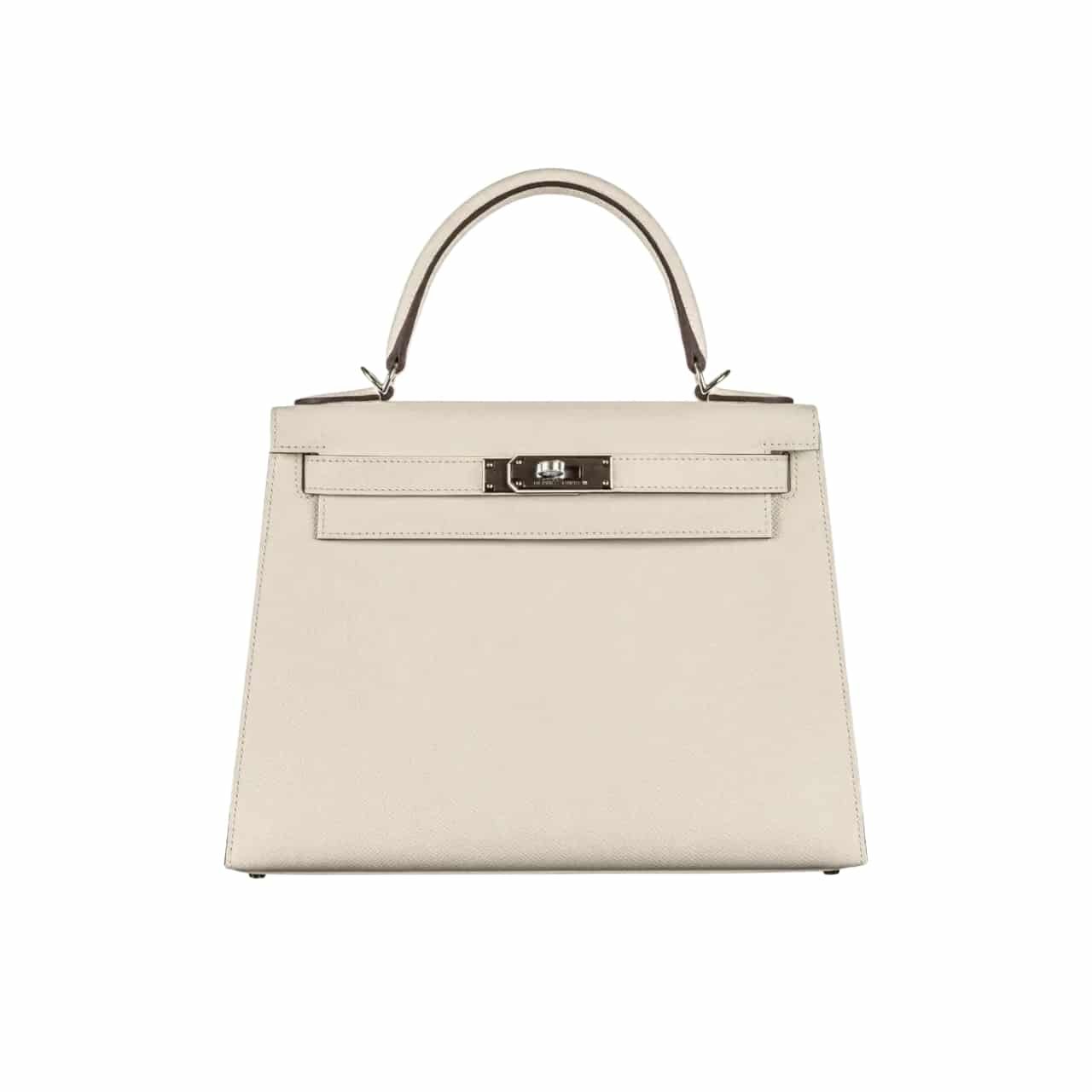 H**me5 Kelly 28 Epsom Light Beige 28Cm Silver Hardware