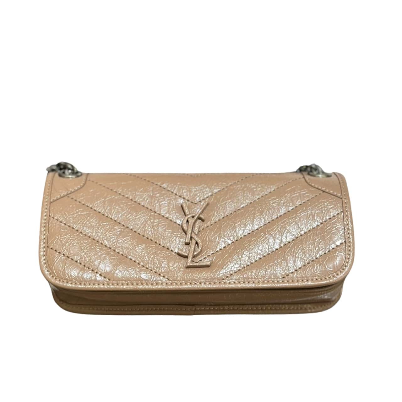Sa1nt Lau*nt Mini Matelasse Monogram Niki Bag Beige 26Cm