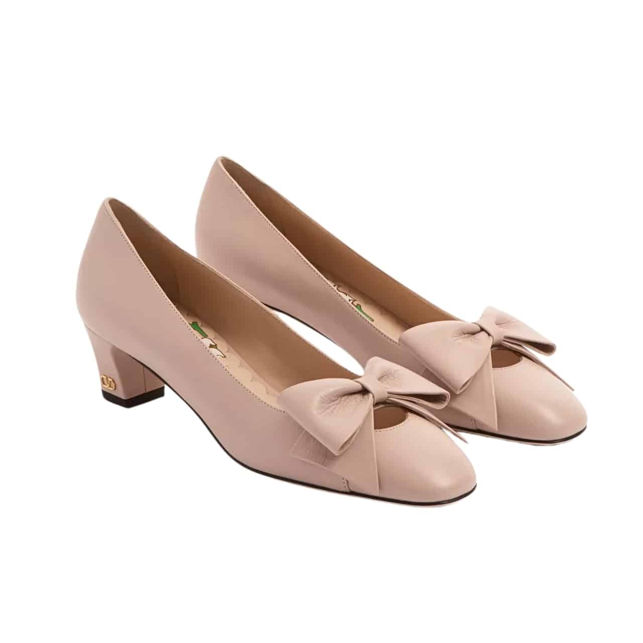 Va1e*ntin0 Bowow Pumps In Kidskin Water Rose 6W2S0Lb5Ddt W34