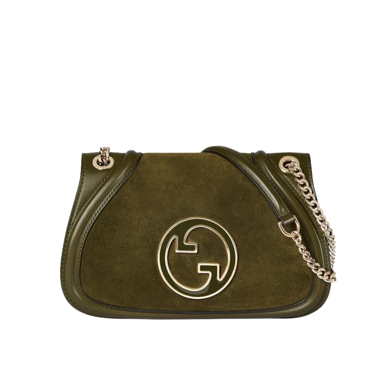 Gvc*1 Blondie Small Shoulder Bag Dark Green Suede 26Cm 815715 Caaau 3027