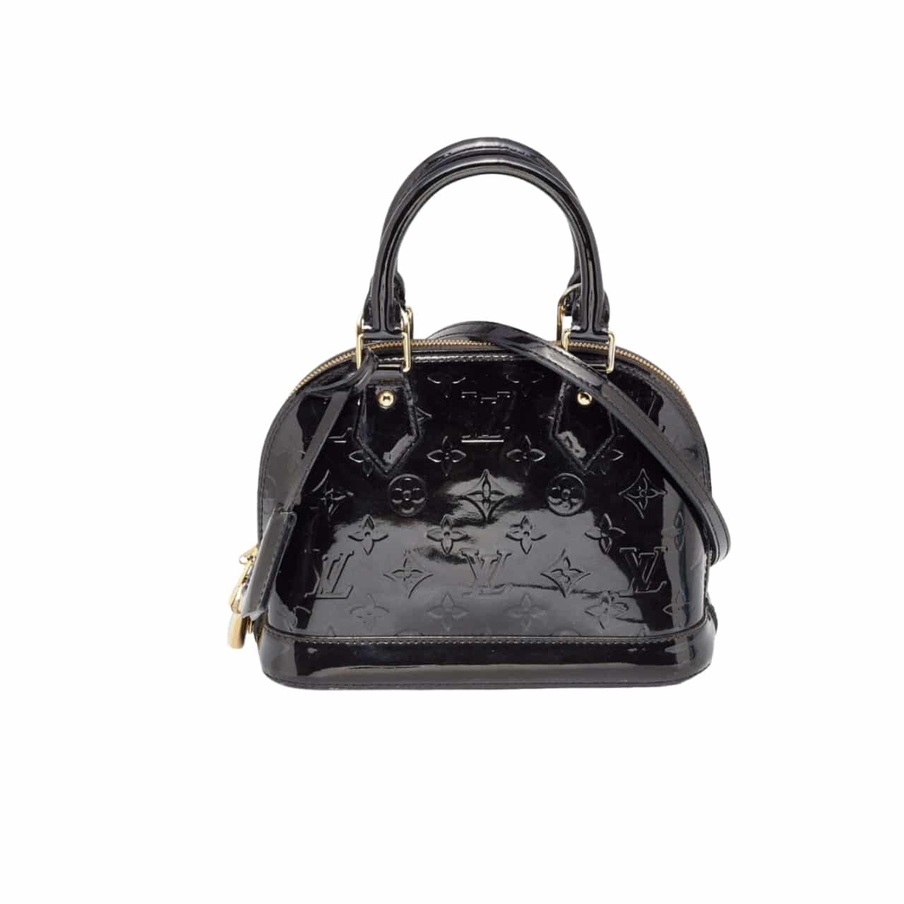 L0vis Vvtt0n Alma Bb Monogram Vernis Leather Black 25Cm
