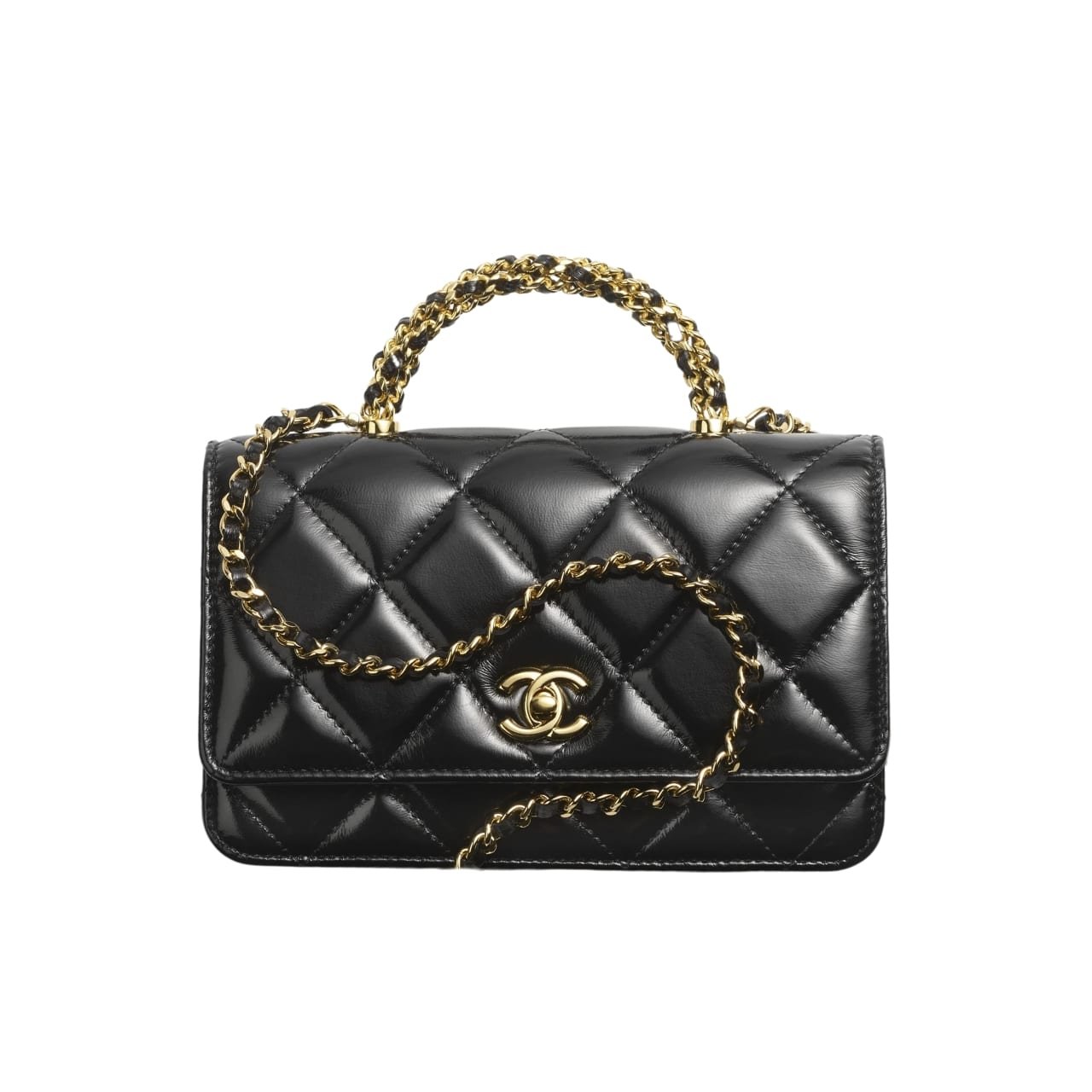 Ch**el Wallet On Chain Black 20Cm Ap4166 B17675 94305