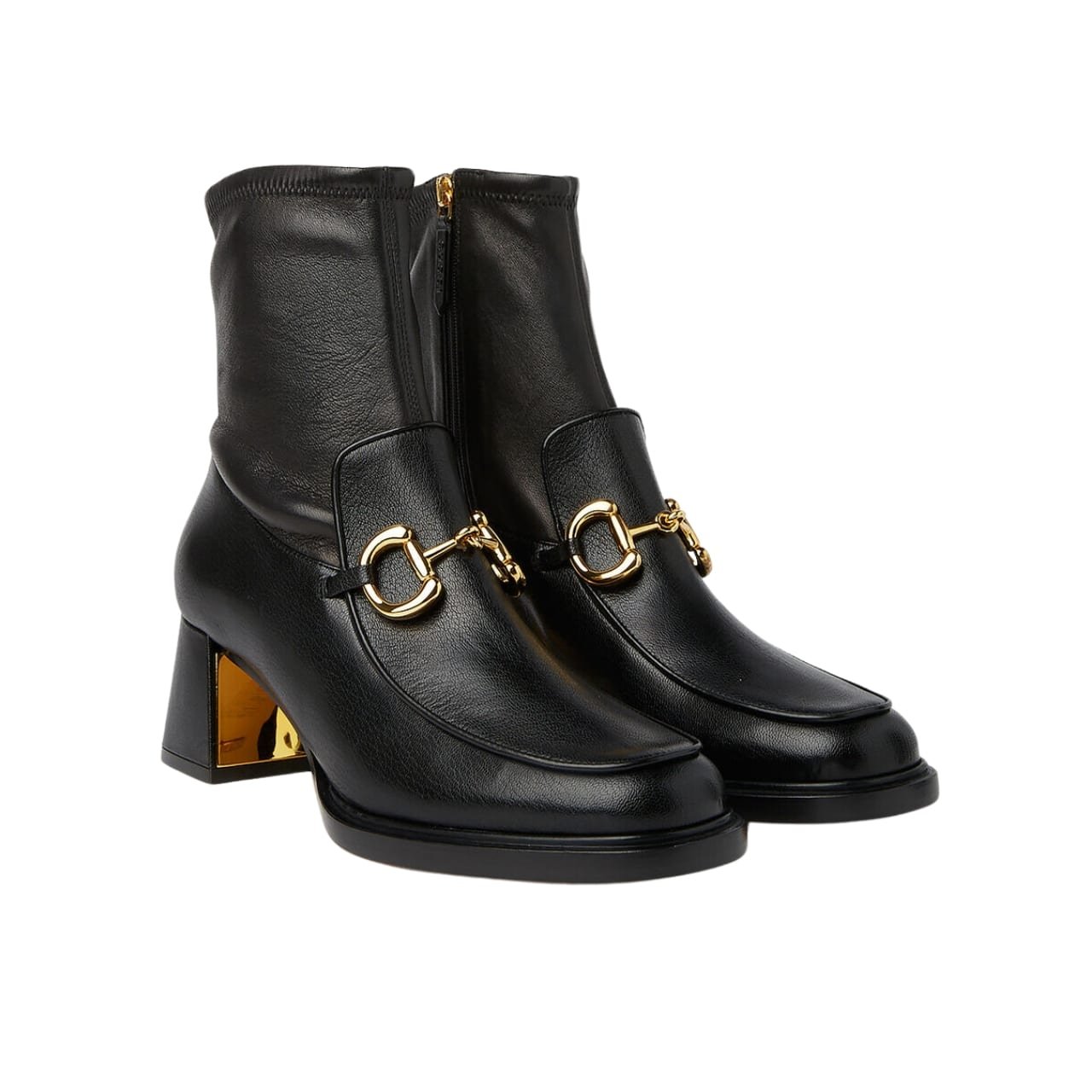 Gvc*1 Horsebit Plaque Ankle Boots Black 719830 1Do50 1000