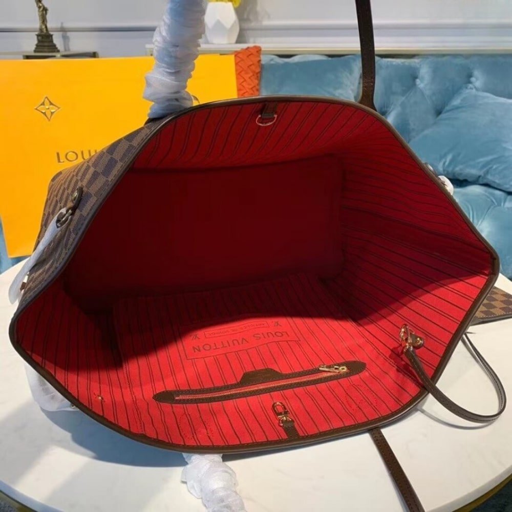 L0vis Vvtt0n Neverfull GM Damier Ebene Cerise Red 39Cm N40597