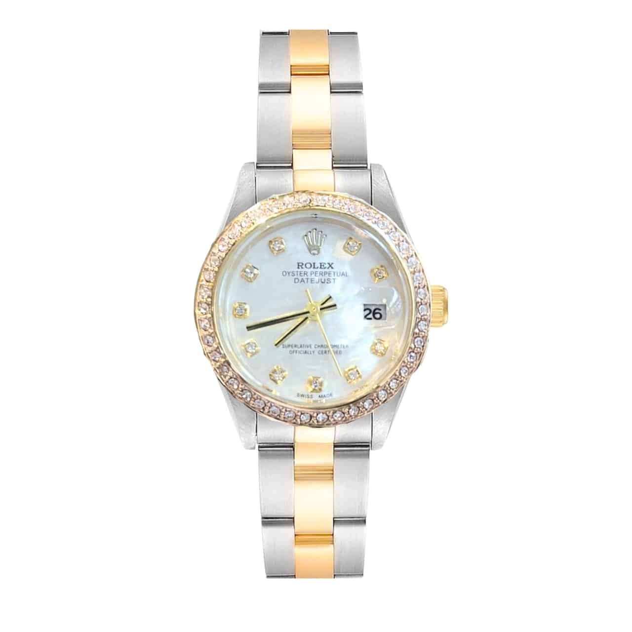 R01ex Datejust D1am0nd Dial Silver And Gold In White 28Mm