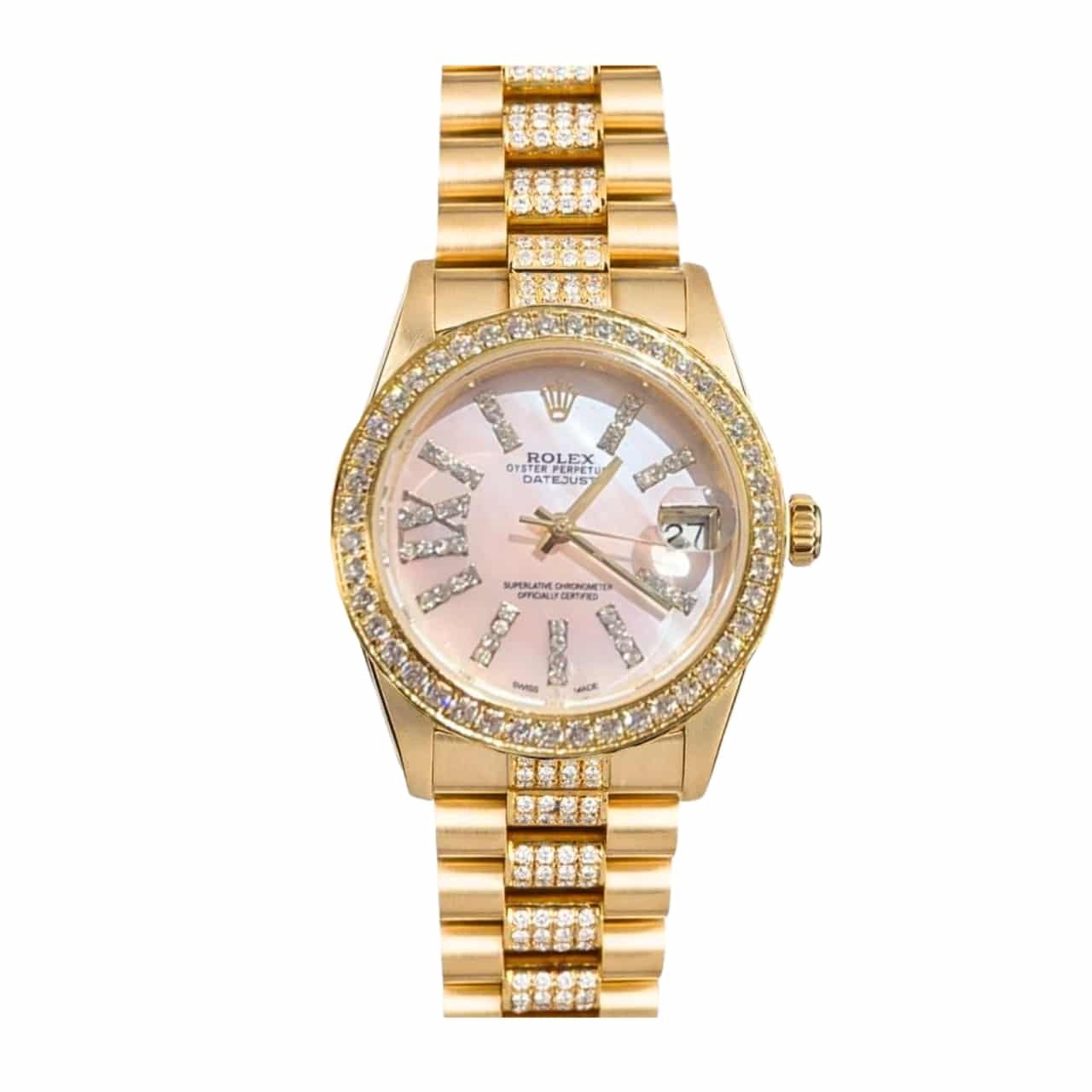 R01ex Datejust D1am0nd In Gold With Pinl Dial 31Mm