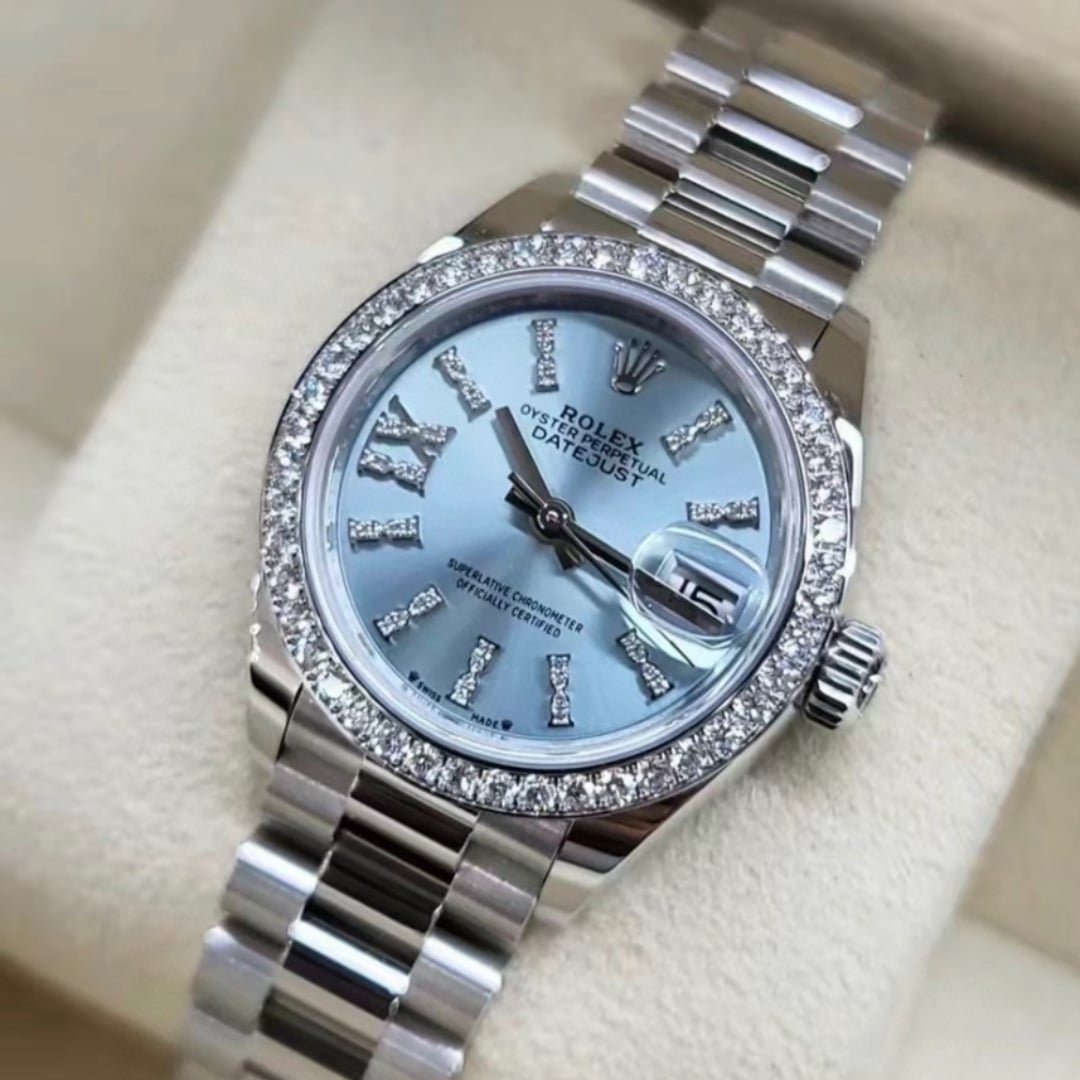 R01ex Lady Datejust 28 Ice Blue Dial Platinum D1am0nd 28Mm 279136Iblsrdp