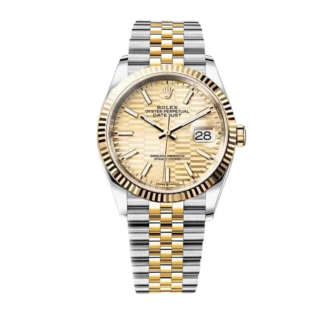 R01ex Oyster Datejust Oystersteel Gold Fluted Dial Yellow Gold 36Mm M126333 0022