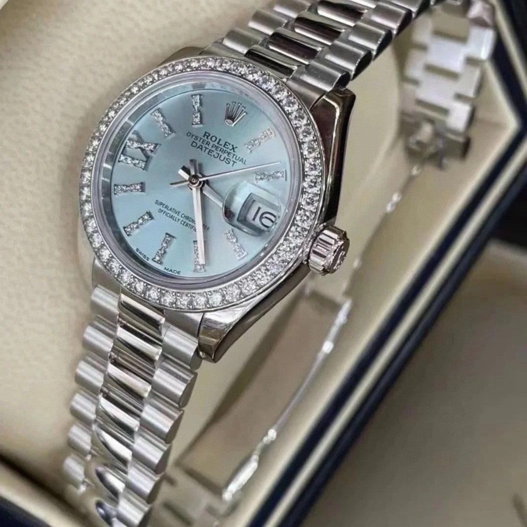 R01ex Lady Datejust 28 Ice Blue Dial Platinum D1am0nd 28Mm 279136Iblsrdp