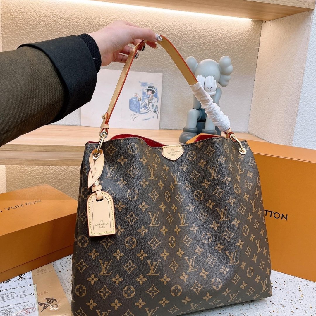 L0vis Vvtt0n Graceful Pm Monogram Canvas Red 35Cm