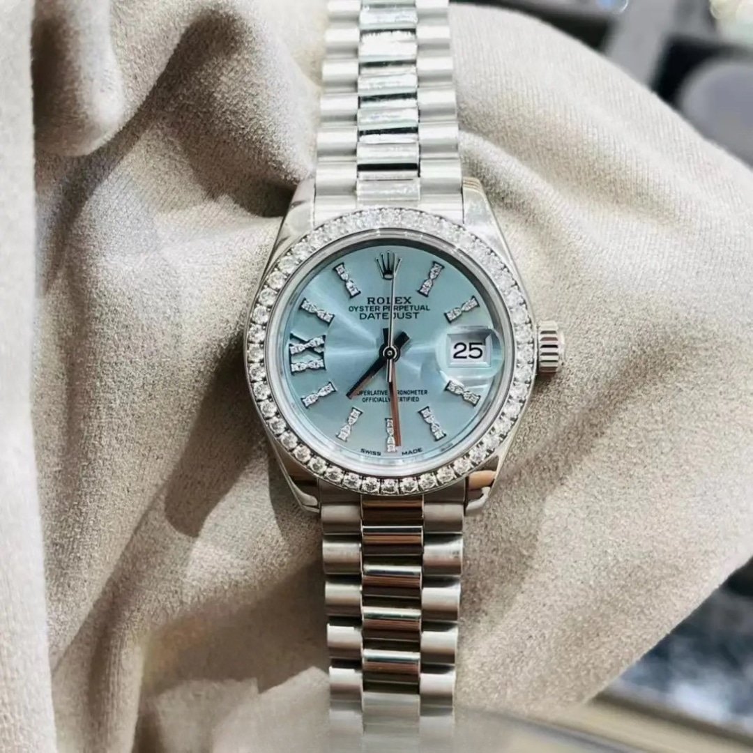 R01ex Lady Datejust 28 Ice Blue Dial Platinum D1am0nd 28Mm 279136Iblsrdp