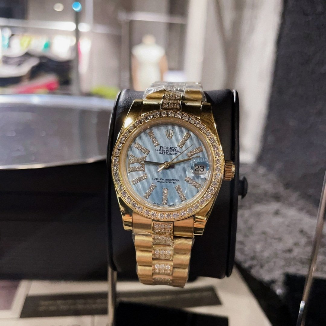 R01ex Lady Datejust 28 Cornflower Blue Dial Gold 18K 28Mm 279138Blsrdp