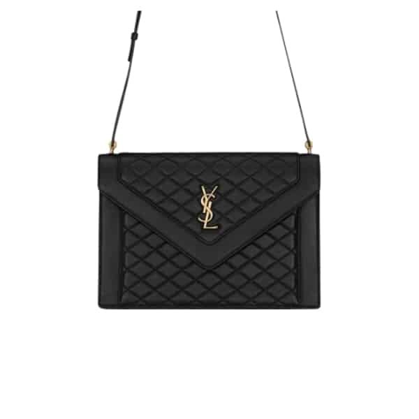 Sa1nt Lau*nt Gaby Satchel In Quilted Black Gold 26Cm 6688631El071000