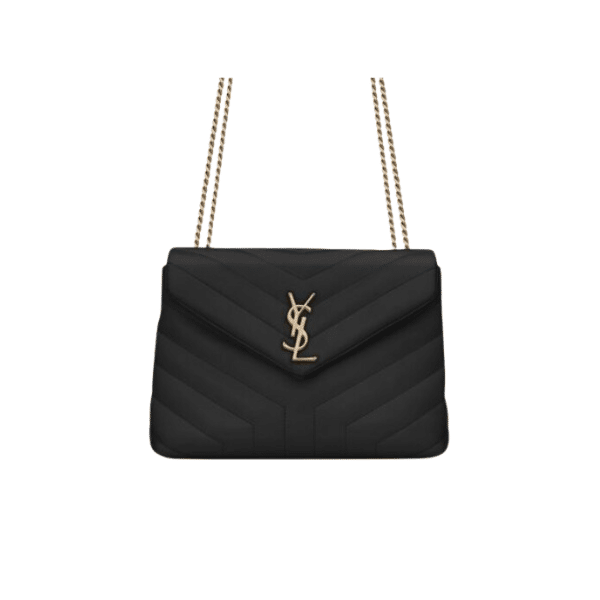 Sa1nt Lau*nt Loulou Small Chain Bag In Matelassé Y Black Gold 23Cm 494699Dv7271000
