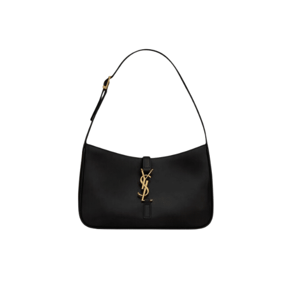 Sa1nt Lau*nt Le 5 À 7 Hobo Bag In Smooth Leather Black Gold 23Cm 6572282R20W1000